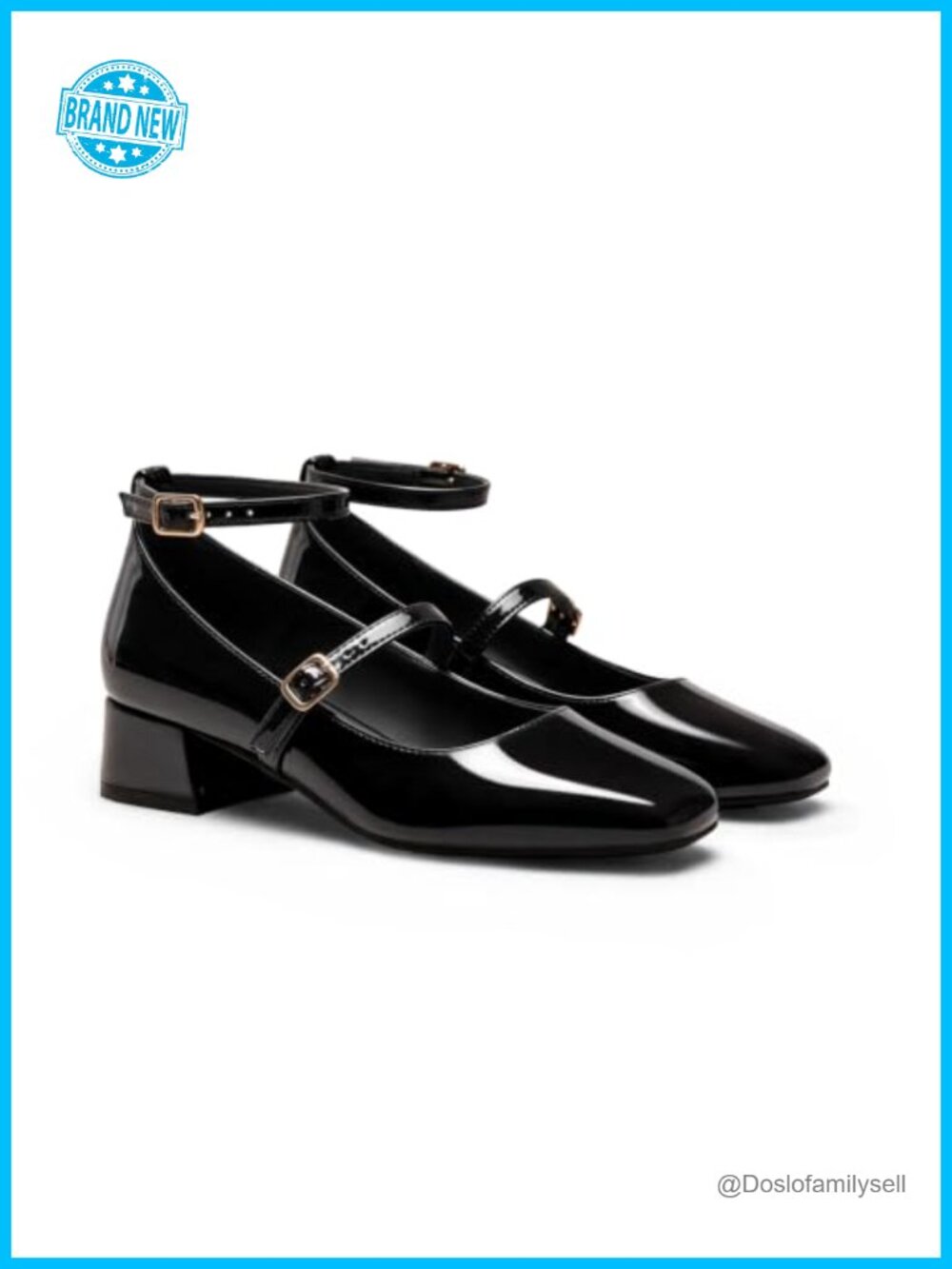 Mary Jane Shoes Women Chunky Low Heels Square Toe